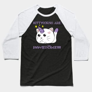 Kittycorns are Pawesome Cute Kitten Unicorn Kawaii Design Baseball T-Shirt